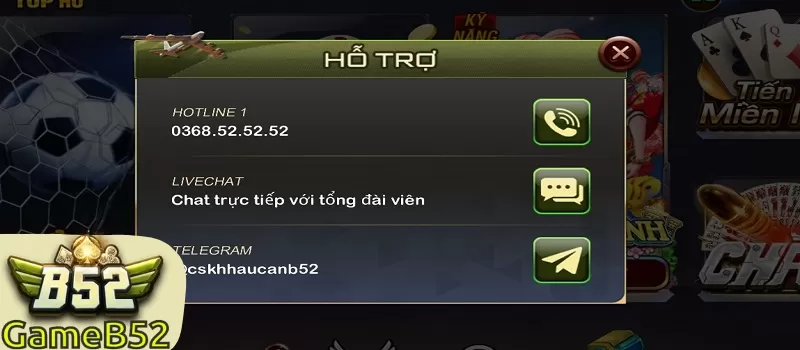 Phương thức liên hệ B52 CLUB